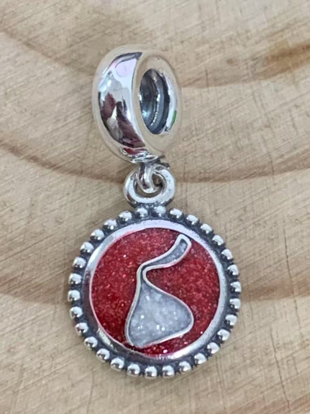 Pandora Kisses Chocolate Red Dangle Charm Pendant, S925 Silver Jewelry